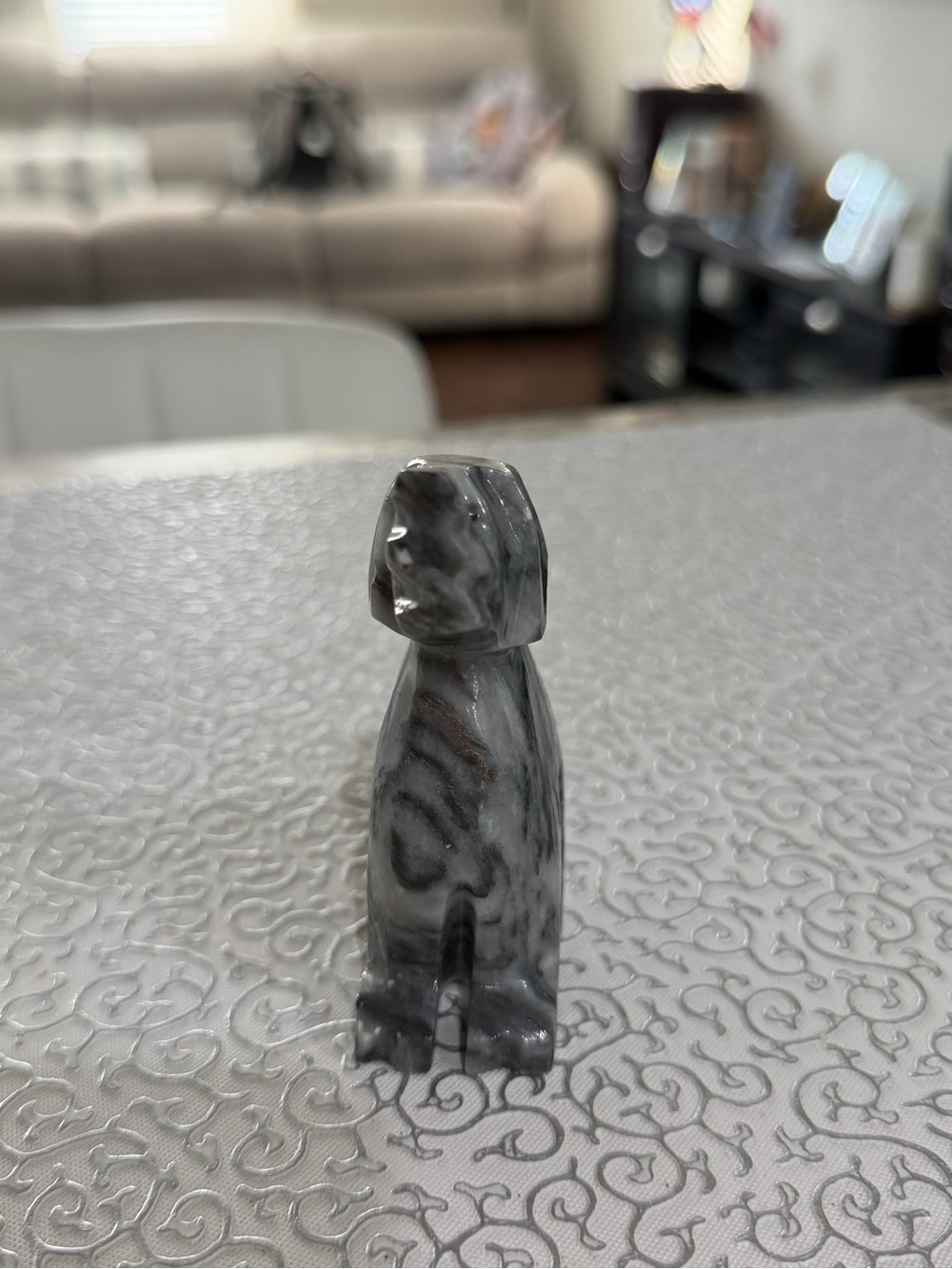 Hand Carved Marble Miniature Dog Figurine - Picture 3 of 7